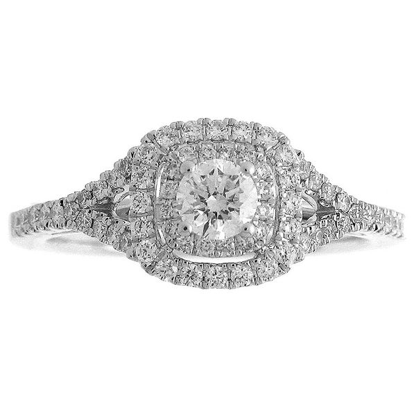 Cushion Diamond Halo Engagement Ring Meigs Jewelry Tahlequah, OK