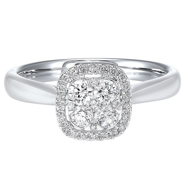 Cushion Diamond Cluster Engagement Ring Meigs Jewelry Tahlequah, OK