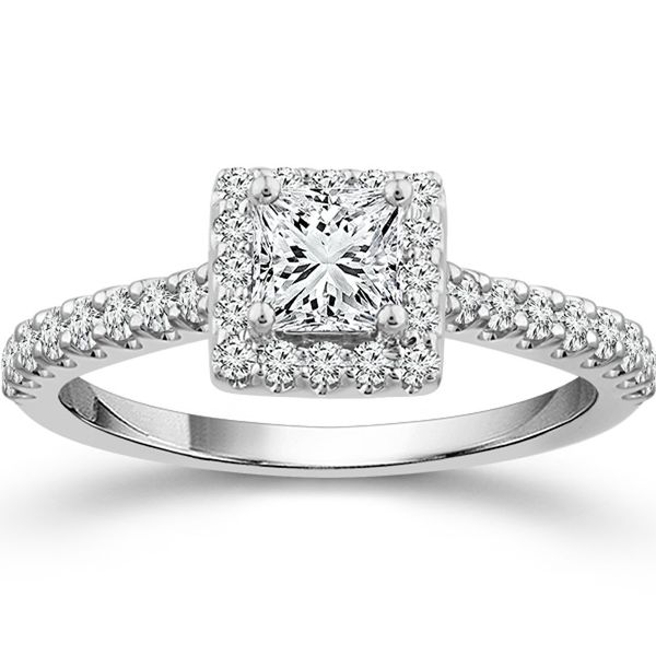 Princess Cut Diamond Halo Engagement Ring Meigs Jewelry Tahlequah, OK