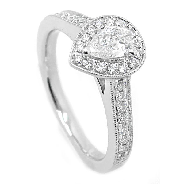 Pear Diamond Halo Engagement Ring Image 2 Meigs Jewelry Tahlequah, OK