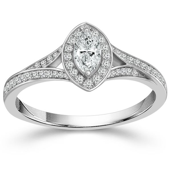 Marquise Diamond Halo Promise Ring Meigs Jewelry Tahlequah, OK