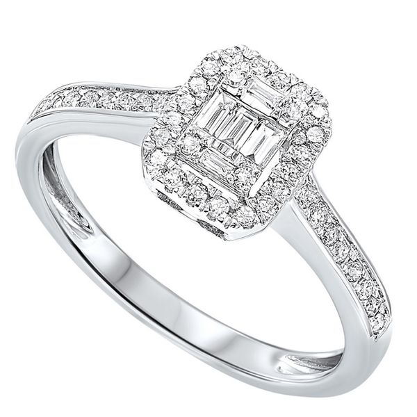 White Gold Diamond Halo Ring Meigs Jewelry Tahlequah, OK