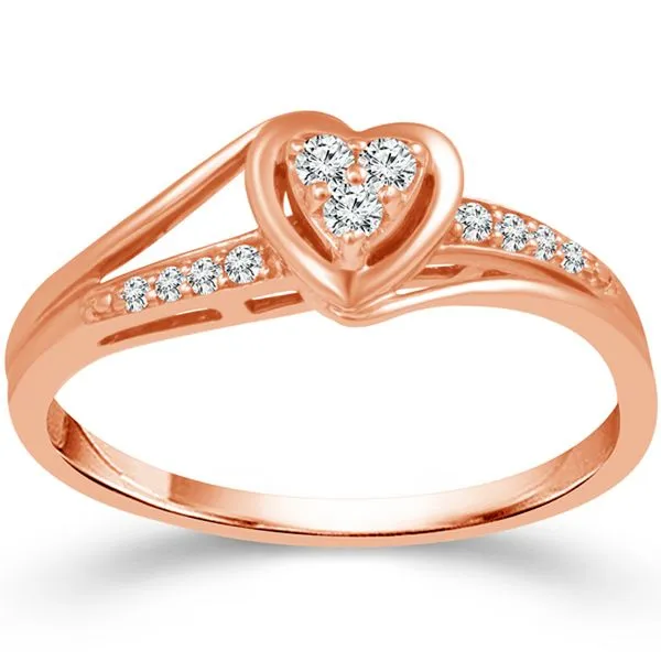 Rose Gold Diamond Heart Promise Ring Meigs Jewelry Tahlequah, OK