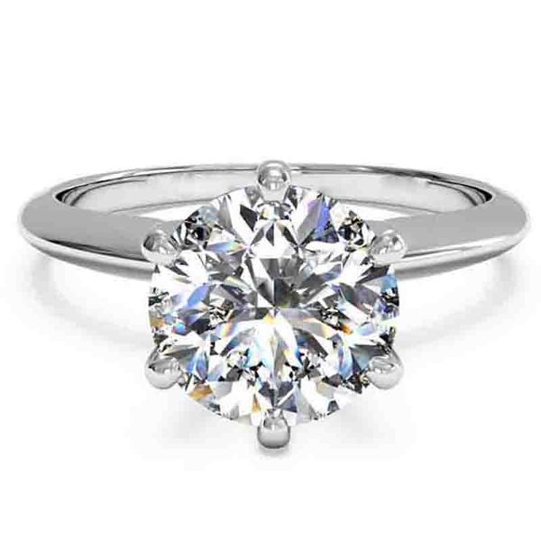 14K White Gold Round Diamond Solitaire Ring Meigs Jewelry Tahlequah, OK