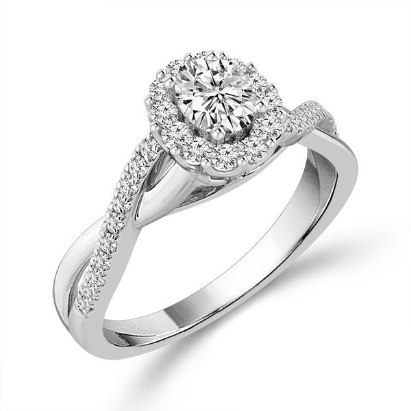 Oval Diamond Halo Engagement Ring Image 2 Meigs Jewelry Tahlequah, OK