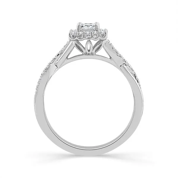 Emerald Cut Diamond Halo Engagement Ring Image 3 Meigs Jewelry Tahlequah, OK