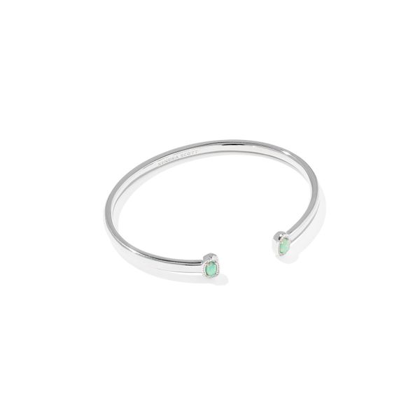 Rhodium Plated Green Opal Mini Elton Cuff Bracelet Meigs Jewelry Tahlequah, OK