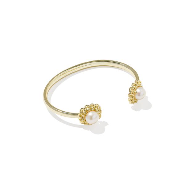 Yellow Gold Plated Pearl Cuff Bracelet Meigs Jewelry Tahlequah, OK