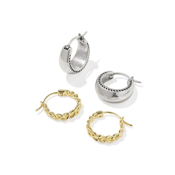 Mixed Metal Gabriella Huggie Earrings Set Meigs Jewelry Tahlequah, OK
