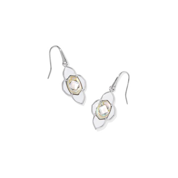 Kendra Scott Rhodium White Mix Abbie Medallion Earrings Meigs Jewelry Tahlequah, OK