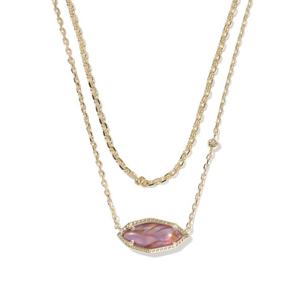 Yellow Gold Plated Light Mauve Ophelia Multi Strand Necklace Meigs Jewelry Tahlequah, OK