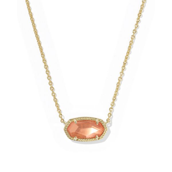 Yellow Gold Plated Burnt Orange MOP Elisa Necklace Meigs Jewelry Tahlequah, OK