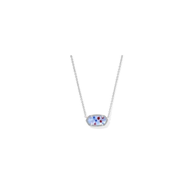 Rhodium Plated Red, White & Blue Illusion Elisa Necklace Meigs Jewelry Tahlequah, OK
