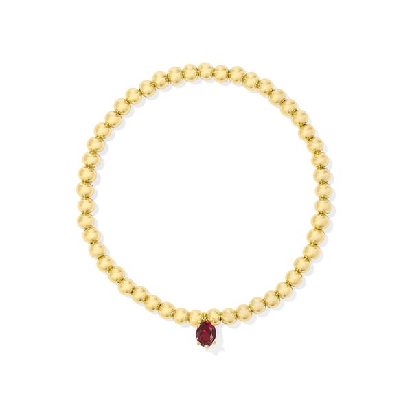 Yellow Gold Plated Red Crystal Cailin Stretch Bracelet Meigs Jewelry Tahlequah, OK