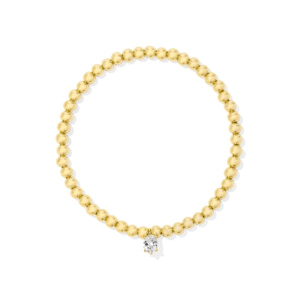 Yellow Gold Plated White Crystal Cailin Stretch Bracelet Meigs Jewelry Tahlequah, OK