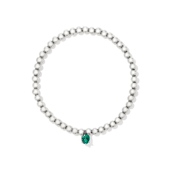Rhodium Plated Green Crystal Cailin Stretch Bracelet Meigs Jewelry Tahlequah, OK