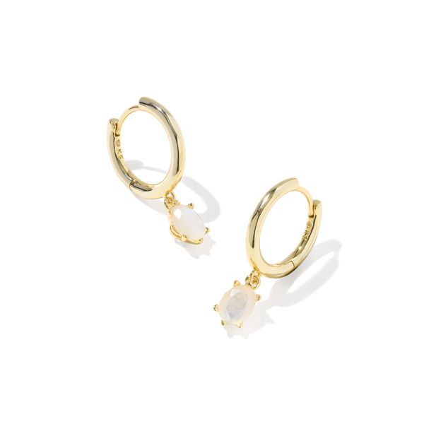 Gold-Filled Ivory Mother of Pearl Cailing Huggie Earrings Meigs Jewelry Tahlequah, OK