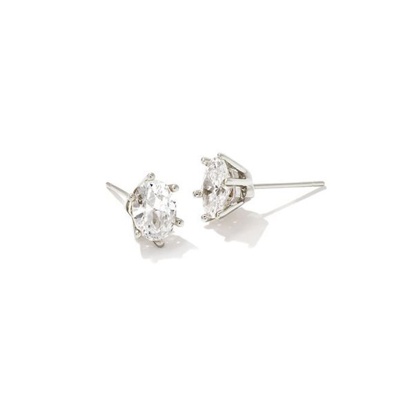 Rhodium White Crystal Cailin Stud Earring Meigs Jewelry Tahlequah, OK