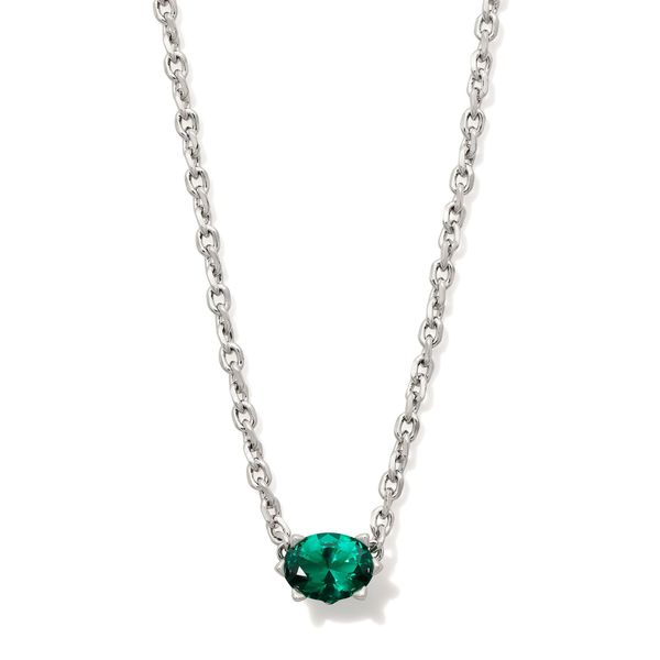 Rhodium Green Crystal Cailin Necklace Meigs Jewelry Tahlequah, OK