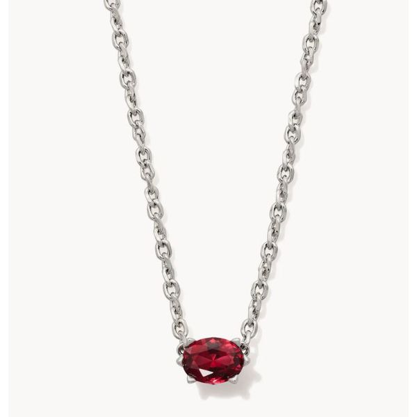Rhodium Red Crystal Cailin Necklace Meigs Jewelry Tahlequah, OK