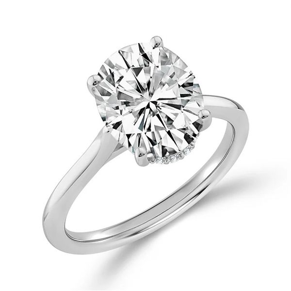 LAB 14KW 3.08CT OVAL W/HIDHALO ENG RING SZ7 *IGI* Meigs Jewelry Tahlequah, OK