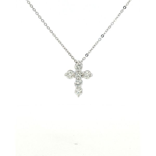14KW 18" .92CTW 6DIA CROSS NECKLACE - LESLIES Meigs Jewelry Tahlequah, OK