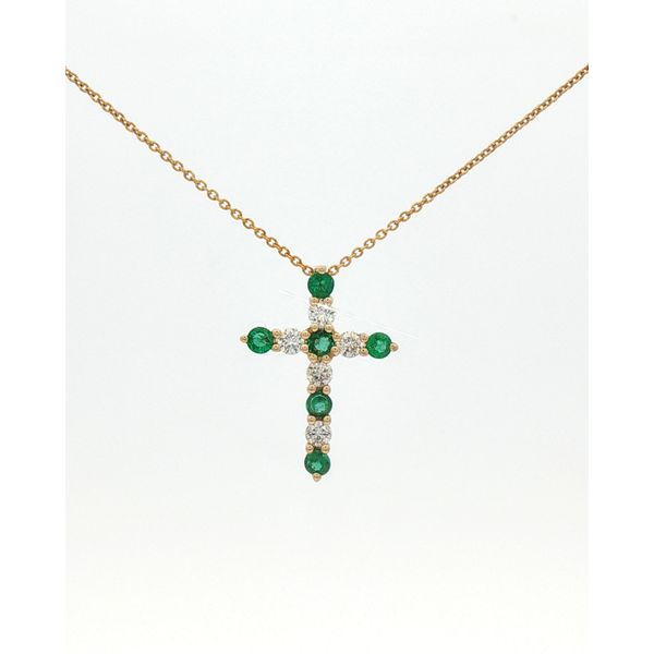 Emerald & Diamond Cross Necklace Meigs Jewelry Tahlequah, OK