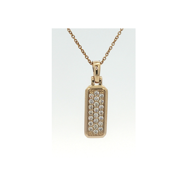 Yellow Gold Pave Diamond Bar Necklace Meigs Jewelry Tahlequah, OK