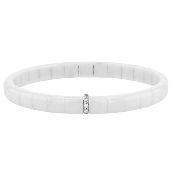 18KW .06CTW WHITE CERAMIC DIA DEMEGLIO BRACELET Meigs Jewelry Tahlequah, OK