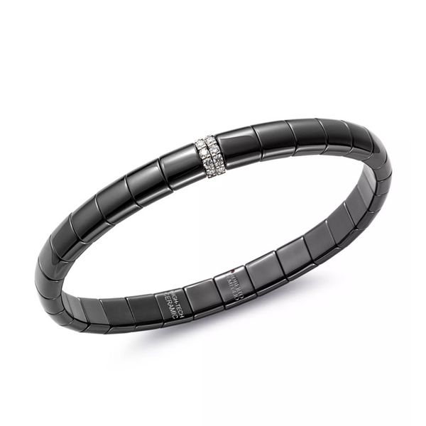 18KW .12CTW 2DIA BAR POL STRETCH BRACELET Meigs Jewelry Tahlequah, OK