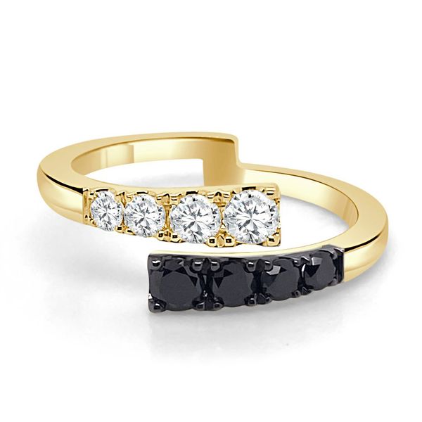 14KY .26CTW DIA/.31CTW BLACK DIA BYPASS RING SZ6.5 Meigs Jewelry Tahlequah, OK