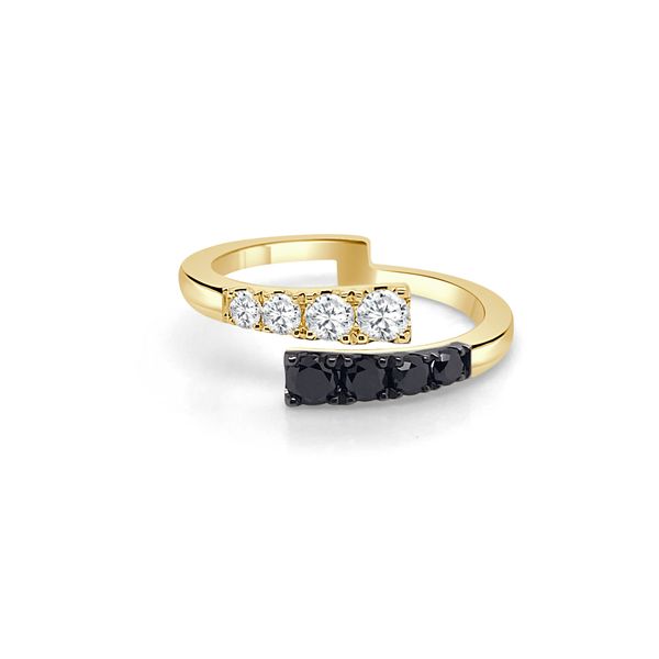 14KY .26CTW DIA/.31CTW BLACK DIA BYPASS RING SZ6.5 Image 2 Meigs Jewelry Tahlequah, OK