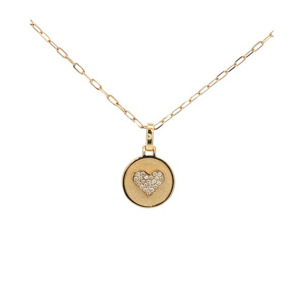 14KY .04CTW MINI HAPPY HEART SAT NECKLACE Meigs Jewelry Tahlequah, OK