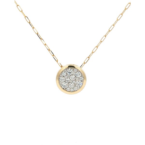14KY .98CTW LARGE JOLIE ROUND BEZEL NECKLACE Meigs Jewelry Tahlequah, OK