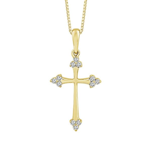 10KY .06CTW DIA ENDS CROSS PENDANT NECKLACE Meigs Jewelry Tahlequah, OK