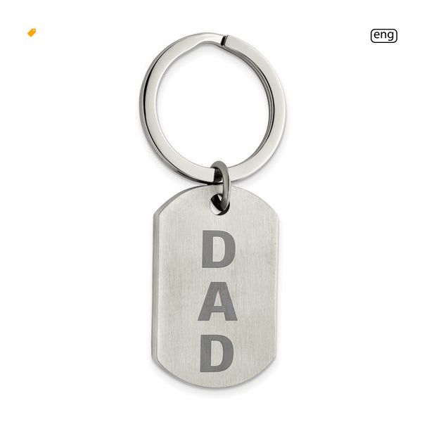 STSEEL BURSHED LASRD DAD KEY RING Meigs Jewelry Tahlequah, OK