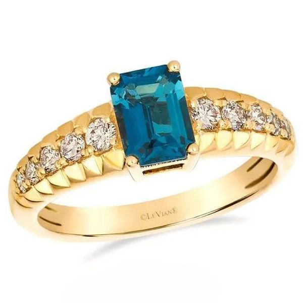 14KY .32DTW/1.0DP BLUE TOPAZ RING Meigs Jewelry Tahlequah, OK