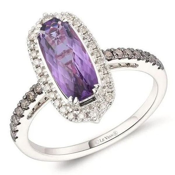 14KW .34DTW/1.65AMETH ELONG HALO RING Meigs Jewelry Tahlequah, OK