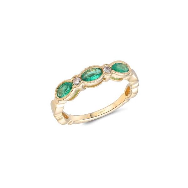 14KY .06CT DIA .57CT EMERALD RING SZ7 Meigs Jewelry Tahlequah, OK