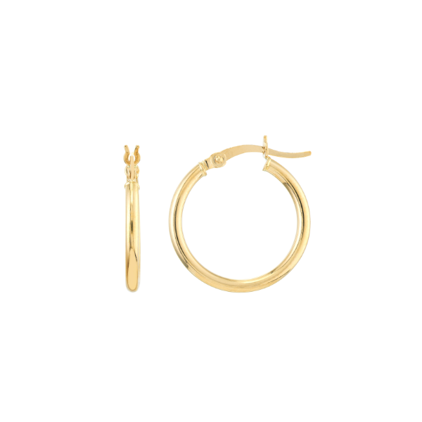 10KY 2X35MM ROUND POLISHED HOOP EARRINGS Meigs Jewelry Tahlequah, OK