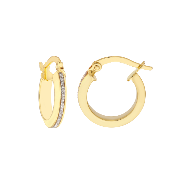 10KTT 3X10MM SPARKLE HOOP EARRINGS Meigs Jewelry Tahlequah, OK