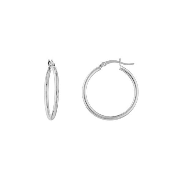 14KW 2X35MM ROUND POLISHED HOOP EARRINGS Meigs Jewelry Tahlequah, OK