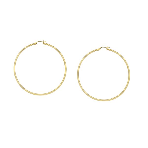 14KY 2X40MM RND POLISH HOOP EARRINGS Meigs Jewelry Tahlequah, OK