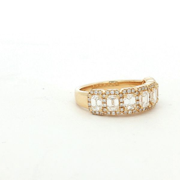 18KY 1.65CTW EMERALD CUT PAVE HALO RING SZ6.5 Meigs Jewelry Tahlequah, OK