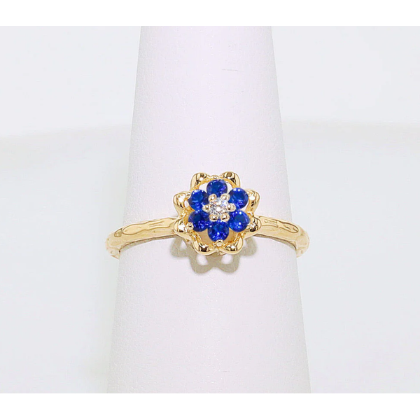 14GF SYN BLUE SAPPHIRE SEPT TULIP RING SZ7 Meigs Jewelry Tahlequah, OK