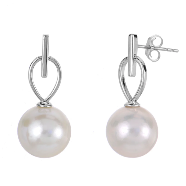 SS 11MM NUCLEATED FRESHWATER CULTURED PEARL DROP EARRINGS Meigs Jewelry Tahlequah, OK
