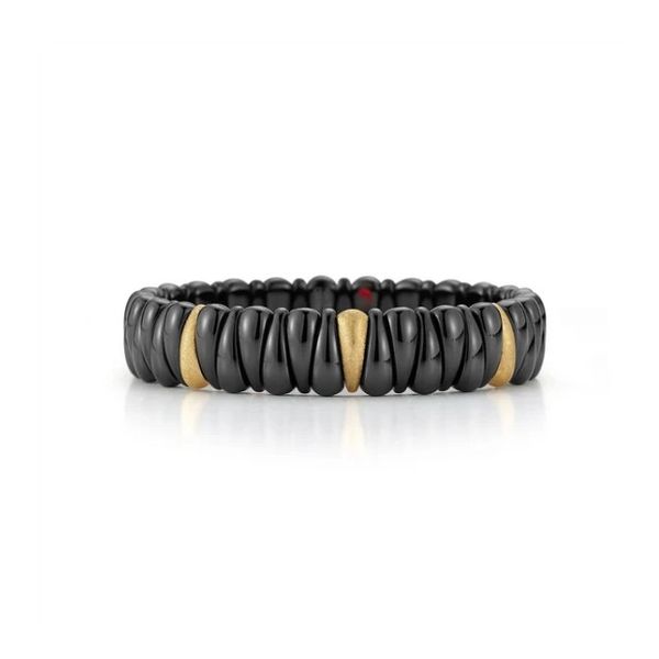 18KY 3STAT POL BLACK SATIN CERAMIC CLAW BRACELET Meigs Jewelry Tahlequah, OK