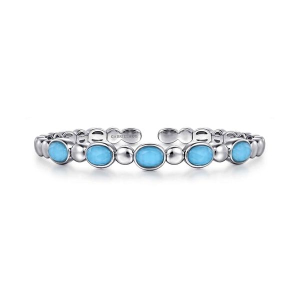 SS Rock Crys & Turq Bangle Bujukan Bracelet Meigs Jewelry Tahlequah, OK