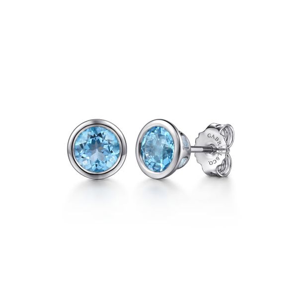 Sterling Silver Blue Topaz Stud Earrings Meigs Jewelry Tahlequah, OK
