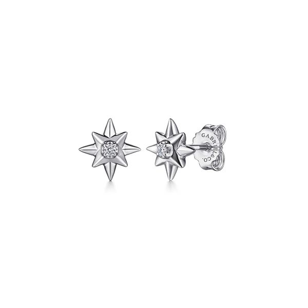 Sterling Silver .04ctw Diamond Stud Shaped Earrings Meigs Jewelry Tahlequah, OK